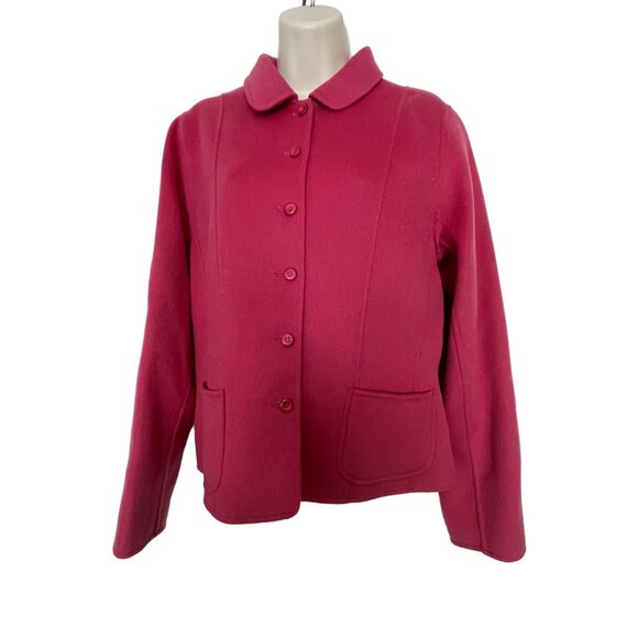 Pendleton Womens Merino Wool Jacket Medium Raspberry Button-Up With Pockets NWT - Picture 1 of 14